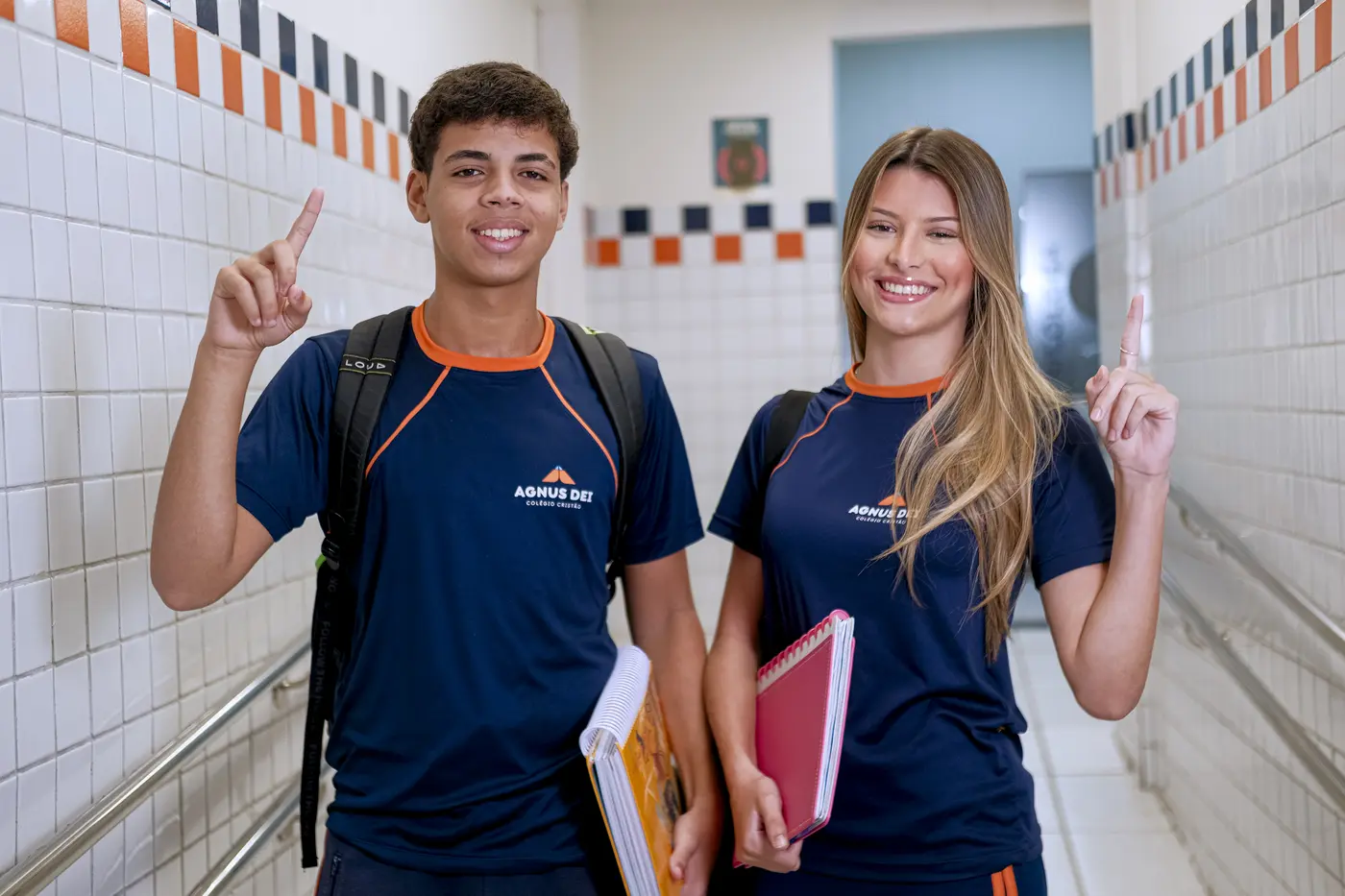 Estudantes do Agnus Dei em atividade escolar
